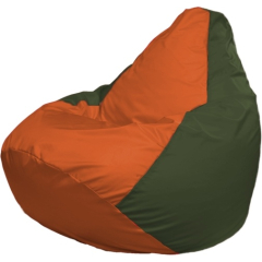 Кресло-мешок FLAGMAN Груша Медиум оранжевый/темно-оливковый 