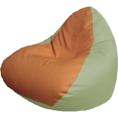 Кресло-мешок FLAGMAN Relax экокожа оранжевый/светло-оливковый 