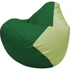 Кресло-мешок FLAGMAN Груша Макси экокожа зеленый/светло-салатовый 