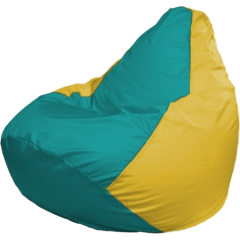 Кресло-мешок FLAGMAN Груша Мега бирюзовый/желтый 