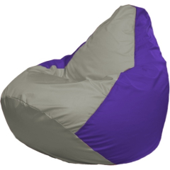 Кресло-мешок FLAGMAN Груша Медиум серый/фиолетовый 