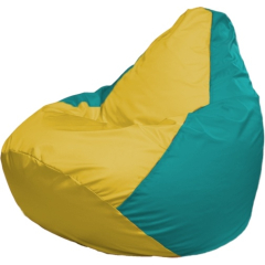 Кресло-мешок FLAGMAN Груша Медиум желтый/бирюзовый 