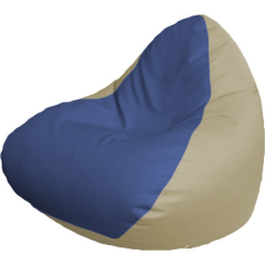 Кресло-мешок FLAGMAN Relax экокожа синий/светло-бежевый 