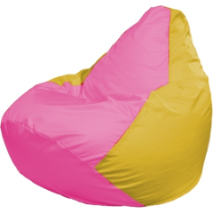 Кресло-мешок FLAGMAN Груша Медиум розовый/желтый 