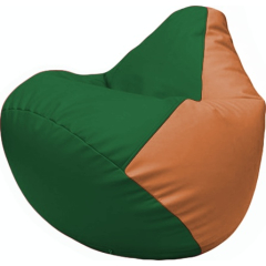 Кресло-мешок FLAGMAN Груша Макси экокожа зеленый/оранжевый 
