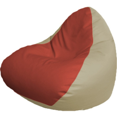 Кресло-мешок FLAGMAN Relax экокожа красный/светло-бежевый 