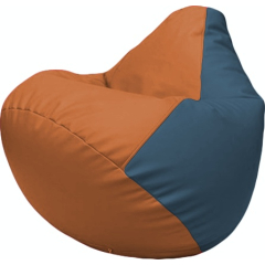 Кресло-мешок FLAGMAN Груша Макси экокожа оранжевый/синий 