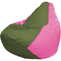 Кресло-мешок FLAGMAN Груша Макси оливковый/розовый 