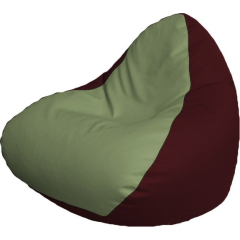 Кресло-мешок FLAGMAN Relax экокожа оливковый/бордовый 