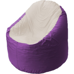 Кресло-мешок FLAGMAN Bravo фиолетовый/белый 