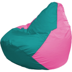 Кресло-мешок FLAGMAN Груша Мега бирюзовый/розовый 