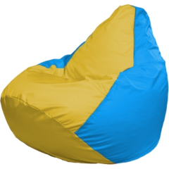 Кресло-мешок FLAGMAN Груша Медиум желтый/голубой 
