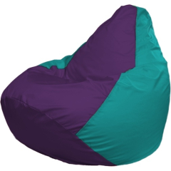 Кресло-мешок FLAGMAN Груша Медиум фиолетовый/бирюзовый 