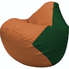 Кресло-мешок FLAGMAN Груша Макси экокожа оранжевый/зеленый 