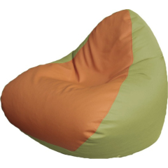 Кресло-мешок FLAGMAN Relax экокожа оранжевый/оливковый 