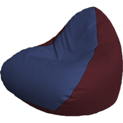 Кресло-мешок FLAGMAN Relax экокожа синий/бордовый 