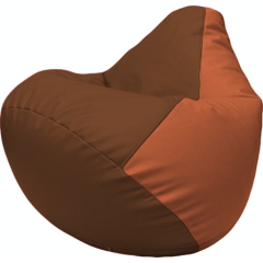 Кресло-мешок FLAGMAN Груша Макси экокожа коричневый/оранжевый 