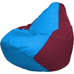 Кресло-мешок FLAGMAN Груша Медиум голубой/бордовый 