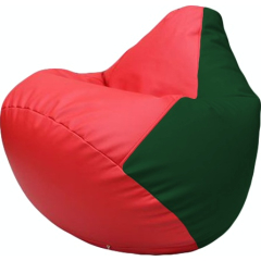 Кресло-мешок FLAGMAN Груша Макси экокожа красный/зеленый 