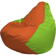 Кресло-мешок FLAGMAN Груша Медиум оранжевый/салатовый 