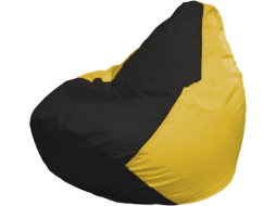 Кресло-мешок FLAGMAN Груша Макси черный/желтый 