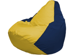 Кресло-мешок FLAGMAN Груша Макси желтый/темно-синий 