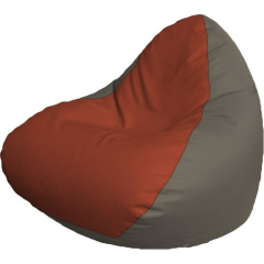 Кресло-мешок FLAGMAN Relax экокожа красный/светло-серый 