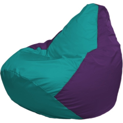 Кресло-мешок FLAGMAN Груша Медиум бирюзовый/фиолетовый 