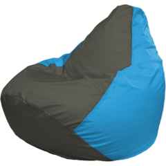 Кресло-мешок FLAGMAN Груша Мега темно-серый/голубой 