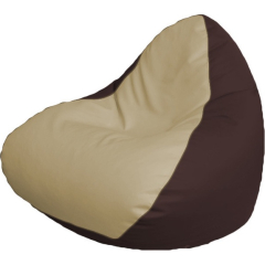 Кресло-мешок FLAGMAN Relax экокожа светло-бежевый/коричневый 