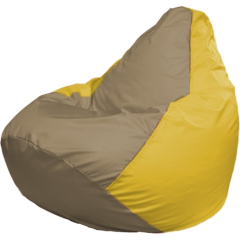 Кресло-мешок FLAGMAN Груша Мега темно-бежевый/желтый 