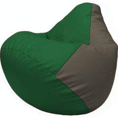 Кресло-мешок FLAGMAN Груша Макси экокожа зеленый/серый 