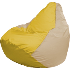 Кресло-мешок FLAGMAN Груша Медиум желтый/светло-бежевый 