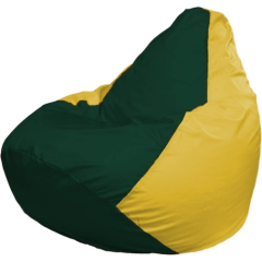 Кресло-мешок FLAGMAN Груша Медиум темно-зеленый/желтый 