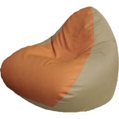 Кресло-мешок FLAGMAN Relax экокожа оранжевый/светло-бежевый 