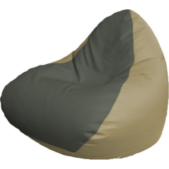 Кресло-мешок FLAGMAN Relax экокожа серый/светло-бежевый 