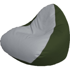Кресло-мешок FLAGMAN Relax экокожа белый/зеленый 