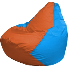 Кресло-мешок FLAGMAN Груша Мега оранжевый/голубой 