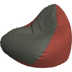 Кресло-мешок FLAGMAN Relax экокожа серый/красный 