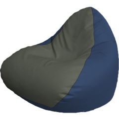 Кресло-мешок FLAGMAN Relax экокожа серый/синий 