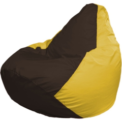 Кресло-мешок FLAGMAN Груша Макси коричневый/желтый 