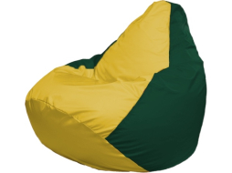 Кресло-мешок FLAGMAN Груша Макси желтый/темно-зеленый 