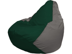 Кресло-мешок FLAGMAN Груша Медиум темно-зеленый/серый 
