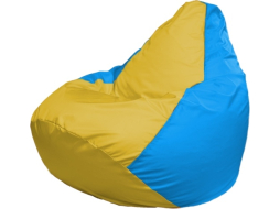 Кресло-мешок FLAGMAN Груша Мега желтый/голубой 