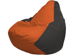 Кресло-мешок FLAGMAN Груша Мега оранжевый/темно-серый 