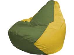 Кресло-мешок FLAGMAN Груша Мега оливковый/желтый 