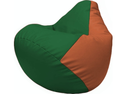 Кресло-мешок FLAGMAN Груша Макси экокожа зеленый/оранжевый 