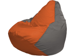 Кресло-мешок FLAGMAN Груша Мега оранжевый/серый 