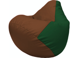 Кресло-мешок FLAGMAN Груша Макси экокожа коричневый/зеленый 
