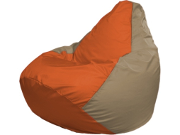 Кресло-мешок FLAGMAN Груша Макси оранжевый/темно-бежевый 
